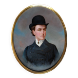Portrait d'une dame, peinture à l'huile, milieu du XIXe siècle, encadrée