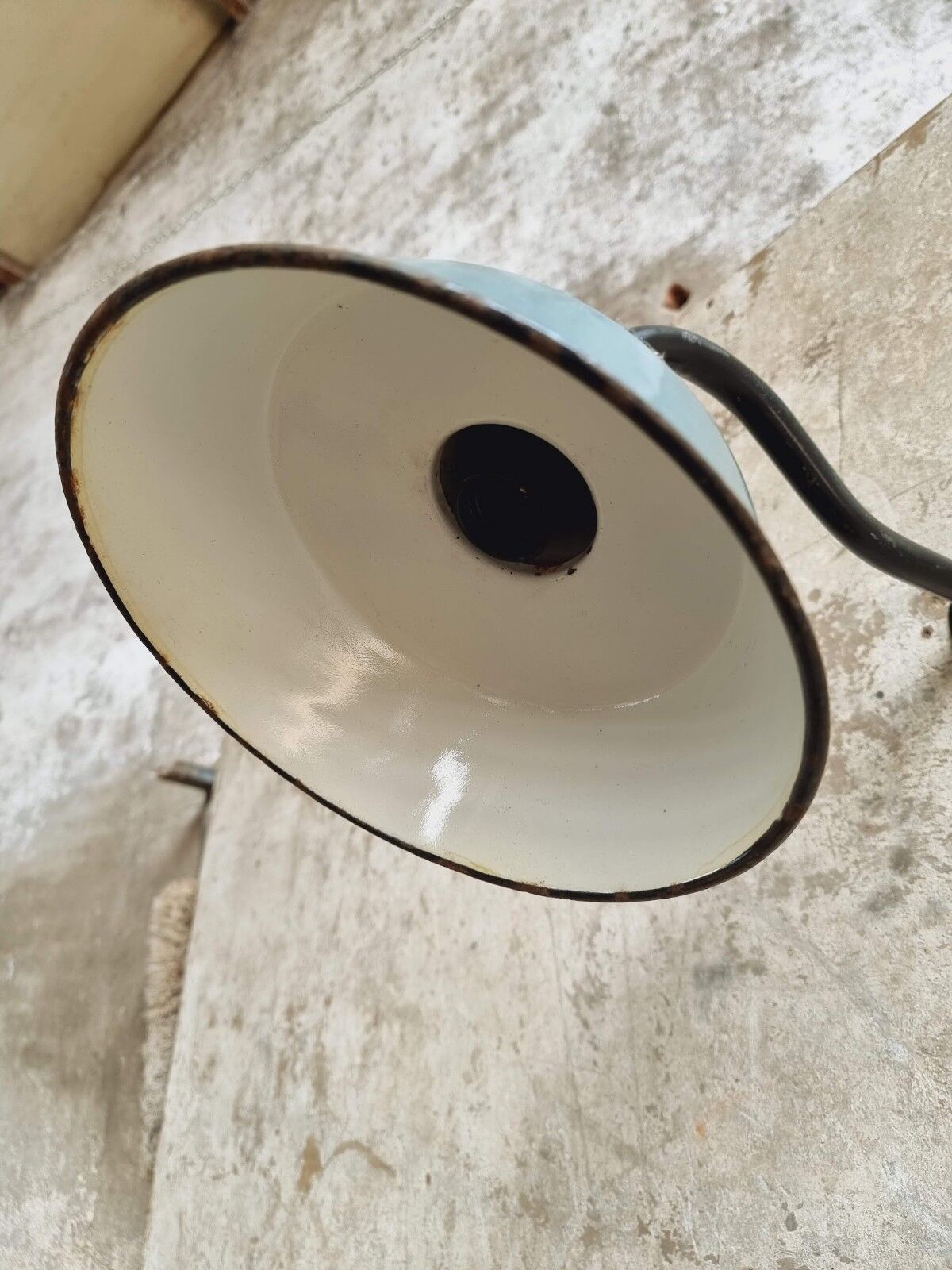 Old garden lamp vintage green wall lamp enamel