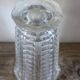 Vintage transparent cut glass pedestal vase