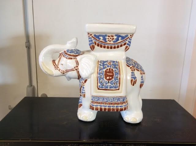 Elephant shaped porcelain side table