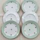 Set of 6 dessert plates in Limoges porcelain - Water green