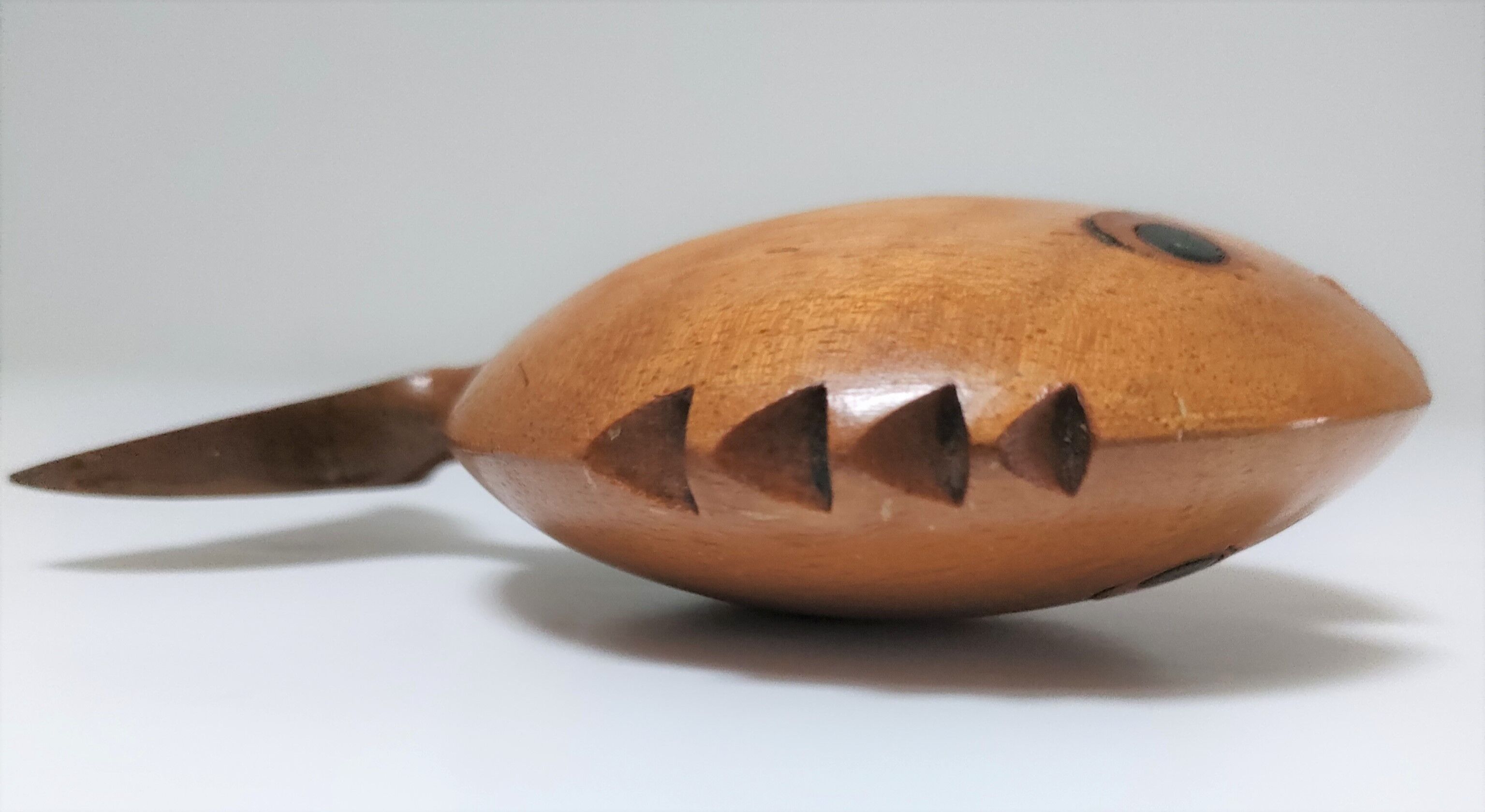 Two door peaks aperitif zoomorphic fish bird solid wood vintage design