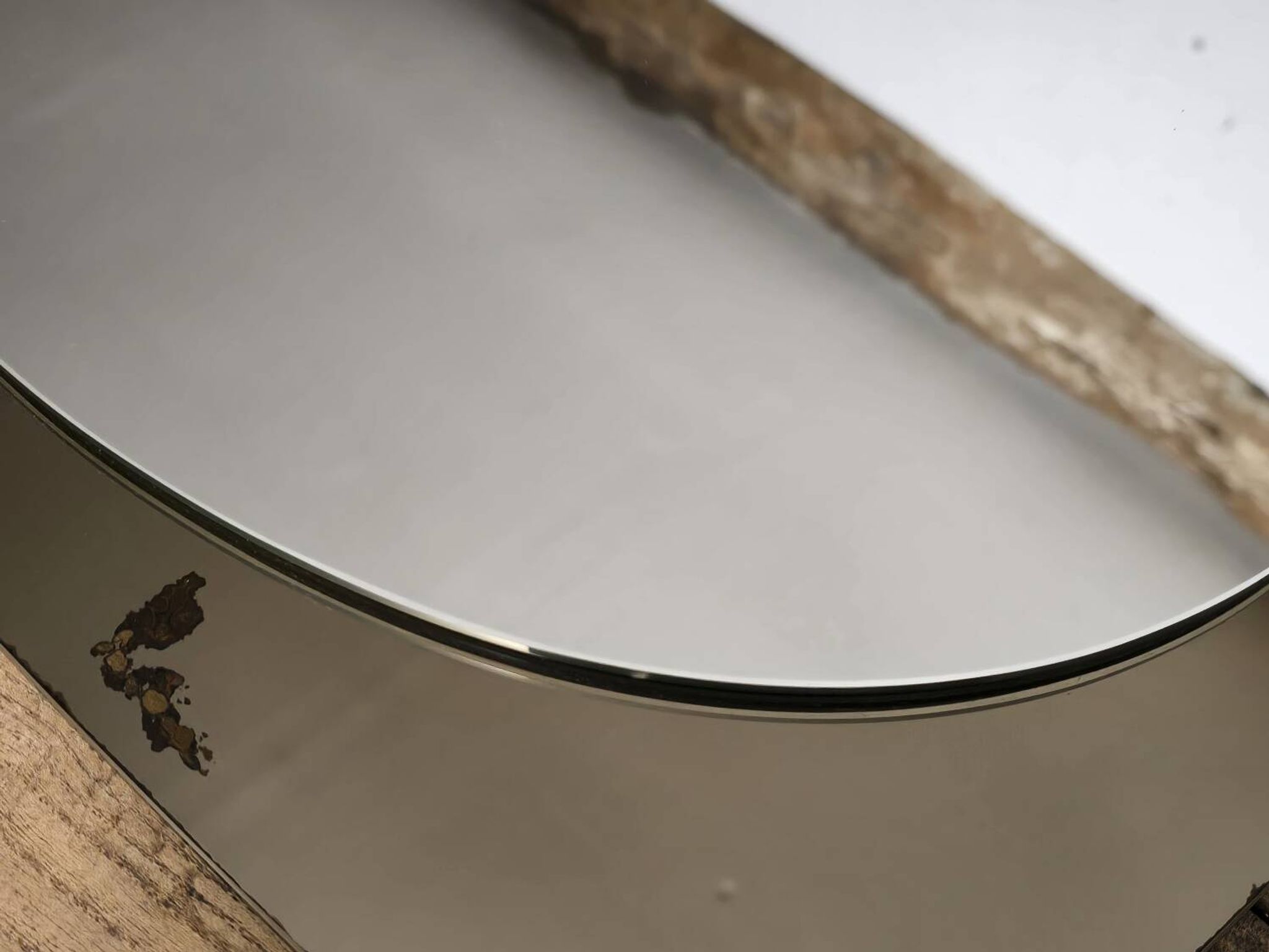 White glass and smoked glass mirror Italy