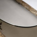 White glass and smoked glass mirror Italy