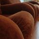 2 vintage velvet lounge chairs 70s