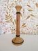 Unique handcrafted turned blond wood candle holder in vintage Scandinavian style