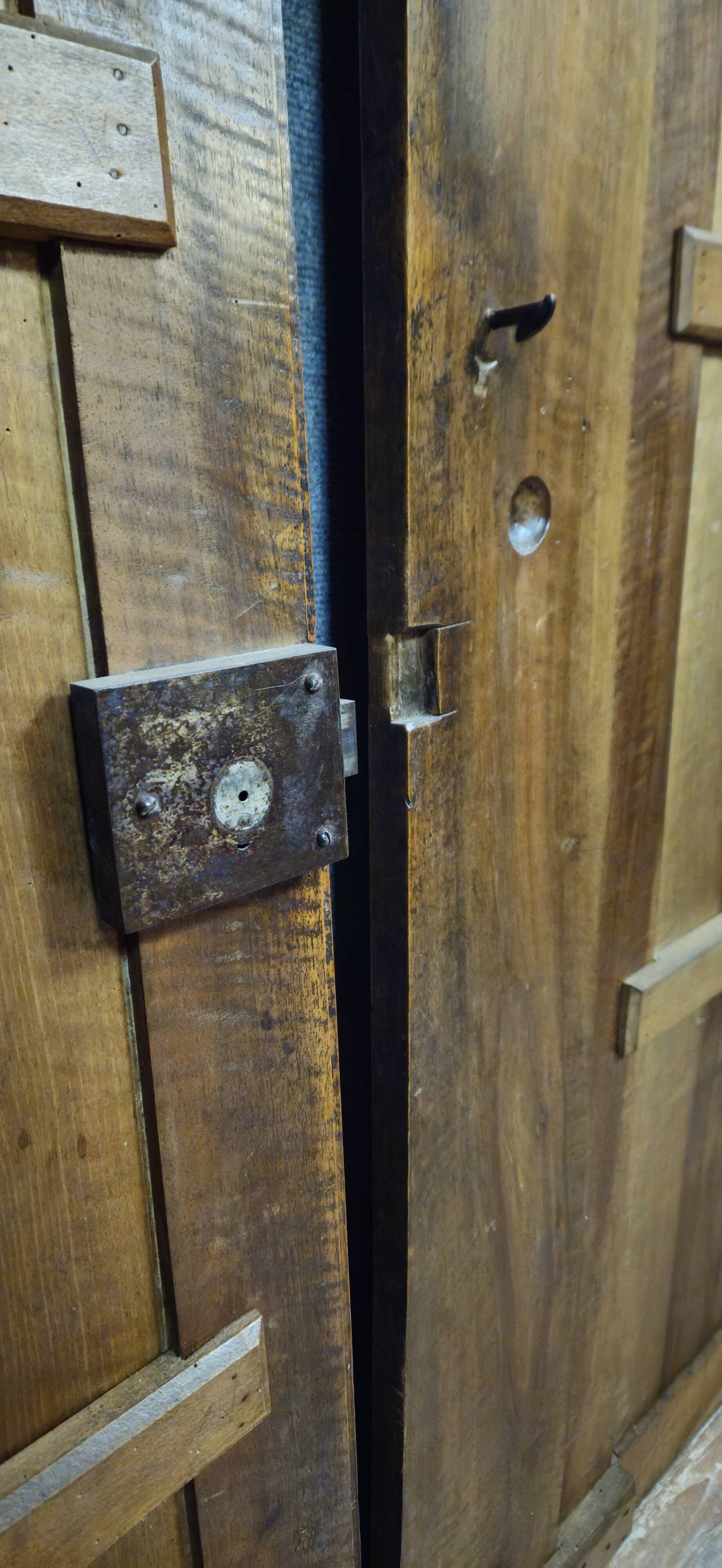 Pair of walnut wardrobe doors, dated 1895 / for cupboard