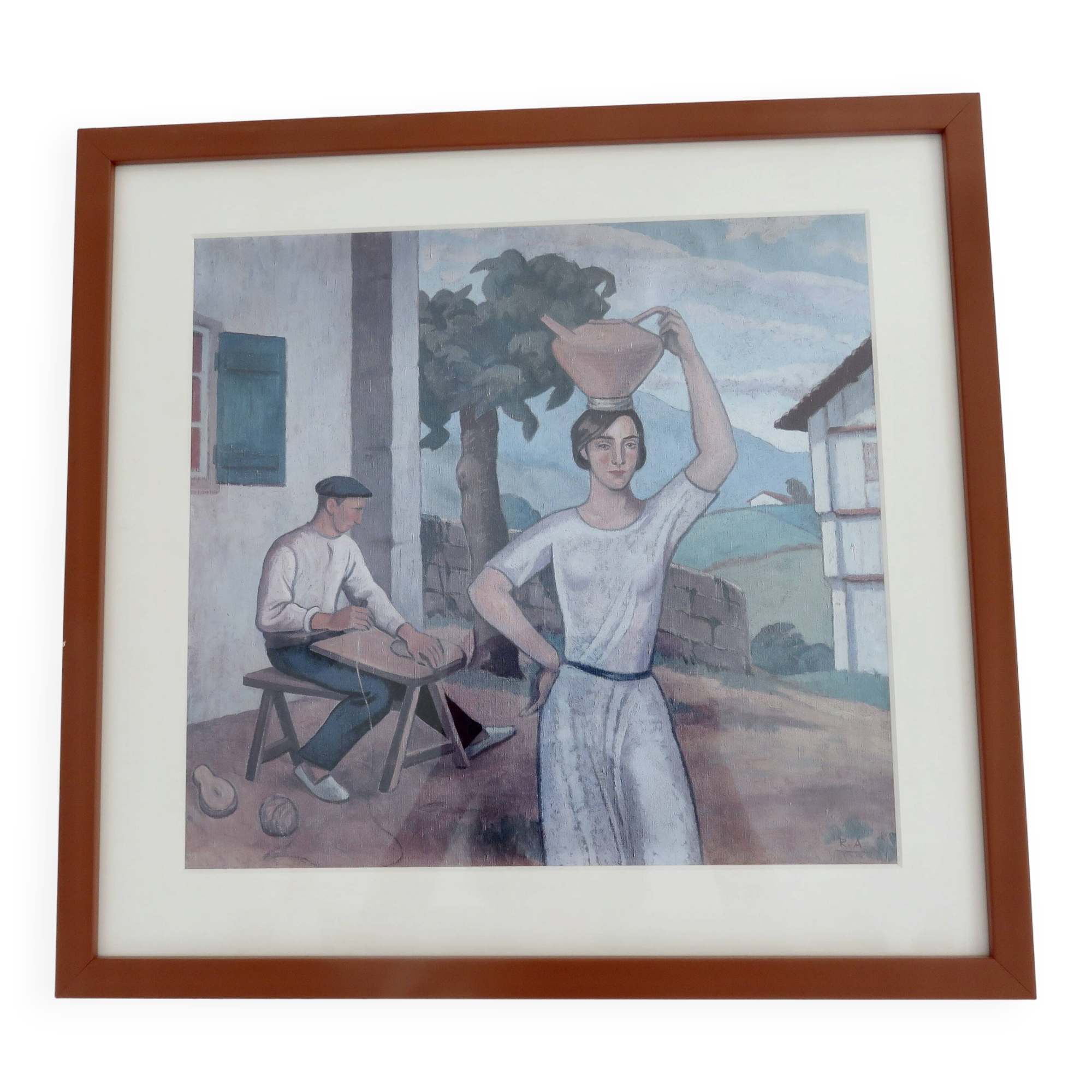 Reproduction Ramiro Arrue "The Water Carrier and the Sandal Maker" Basque Country