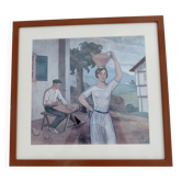 Reproduction Ramiro Arrue "The Water Carrier and the Sandal Maker" Basque Country