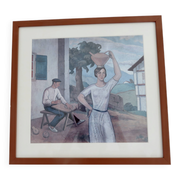 Reproduction Ramiro Arrue "The Water Carrier and the Sandal Maker" Basque Country