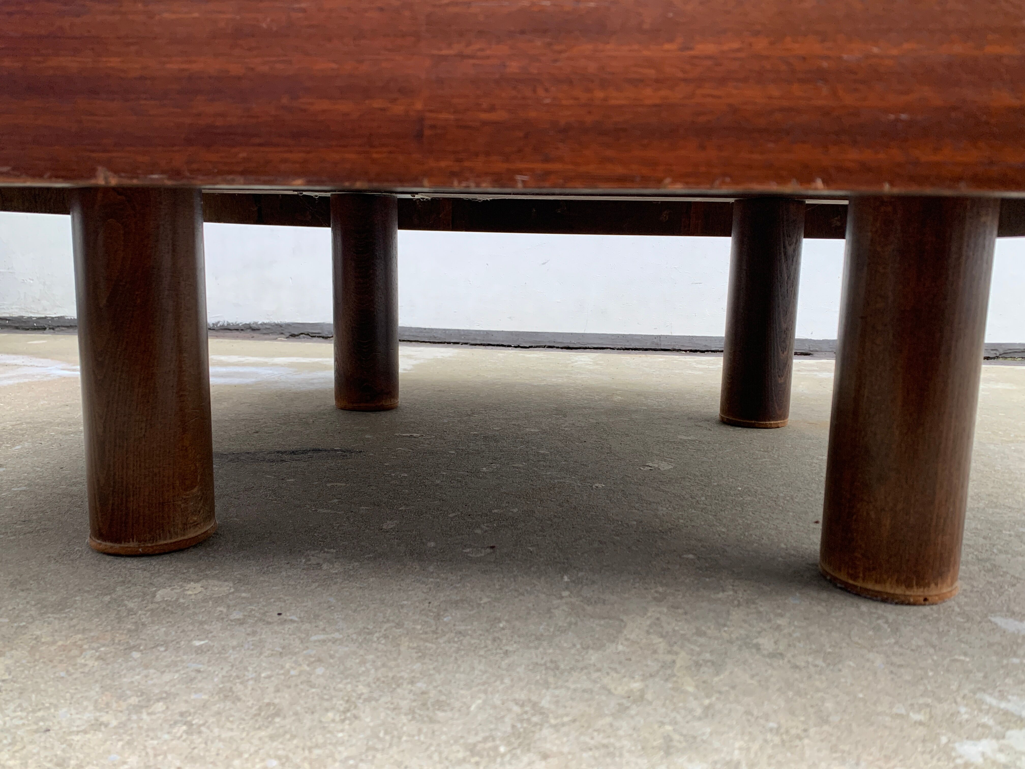 Ceramic coffee table signed Roger Capron and wood, Mambo model of the 1970s