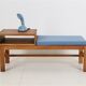 Minimalist mid-century phone / reading bench, oak, Danish modern design, 1960s / 1970s