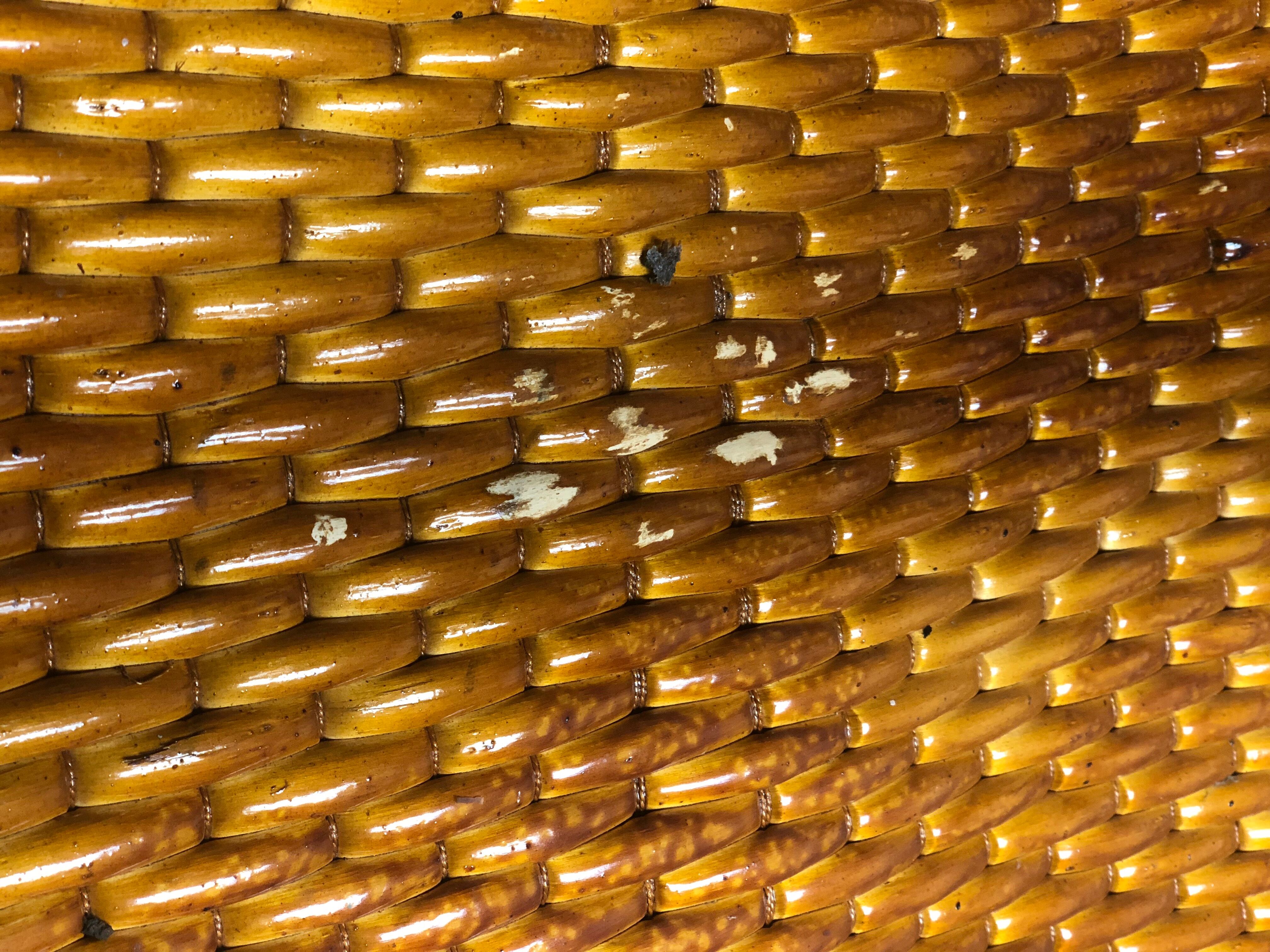 Panier de cueillette vintage en osier tressé