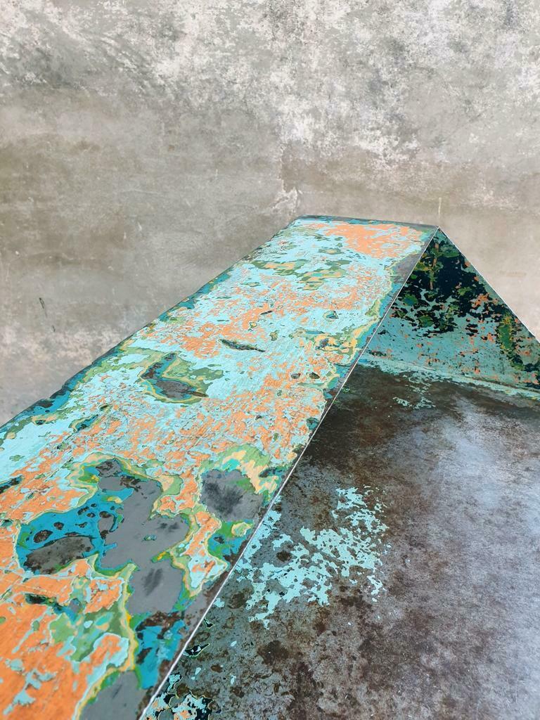 Old cabinet iron sideboard blue