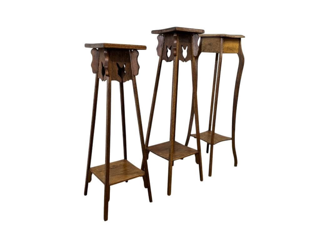 Vintage high side table in wood / plant table / shelf