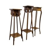 Vintage high side table in wood / plant table / shelf