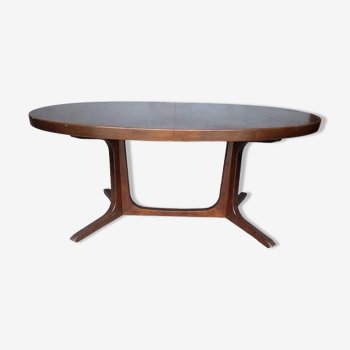 Baumann table + 2 wooden extensions ep 1970