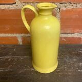 Old Yellow Glazed Ceramic Pitcher Vintage Kitchen #D427