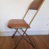 Chaise pliante lafuma vintage en cuir