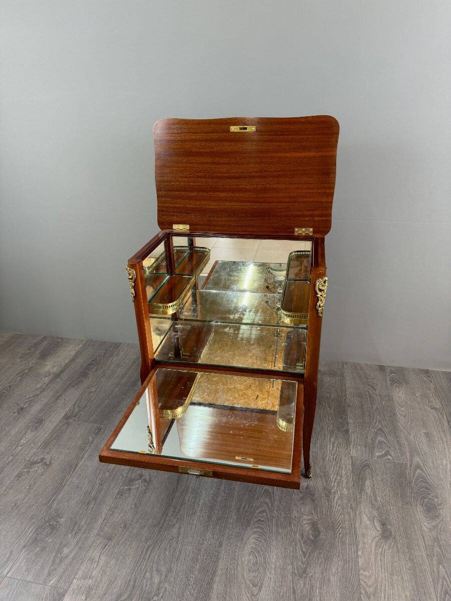 Marquetry bar cabinet, Louis XV style, 20th century