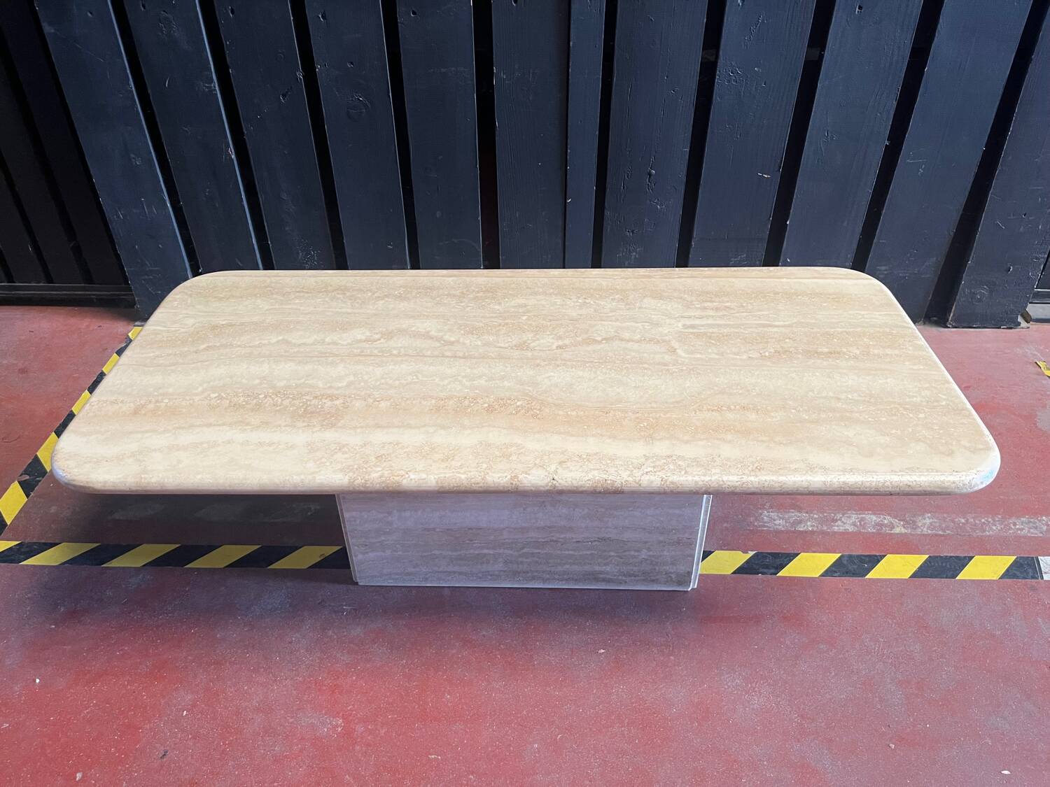 Travertine coffee table