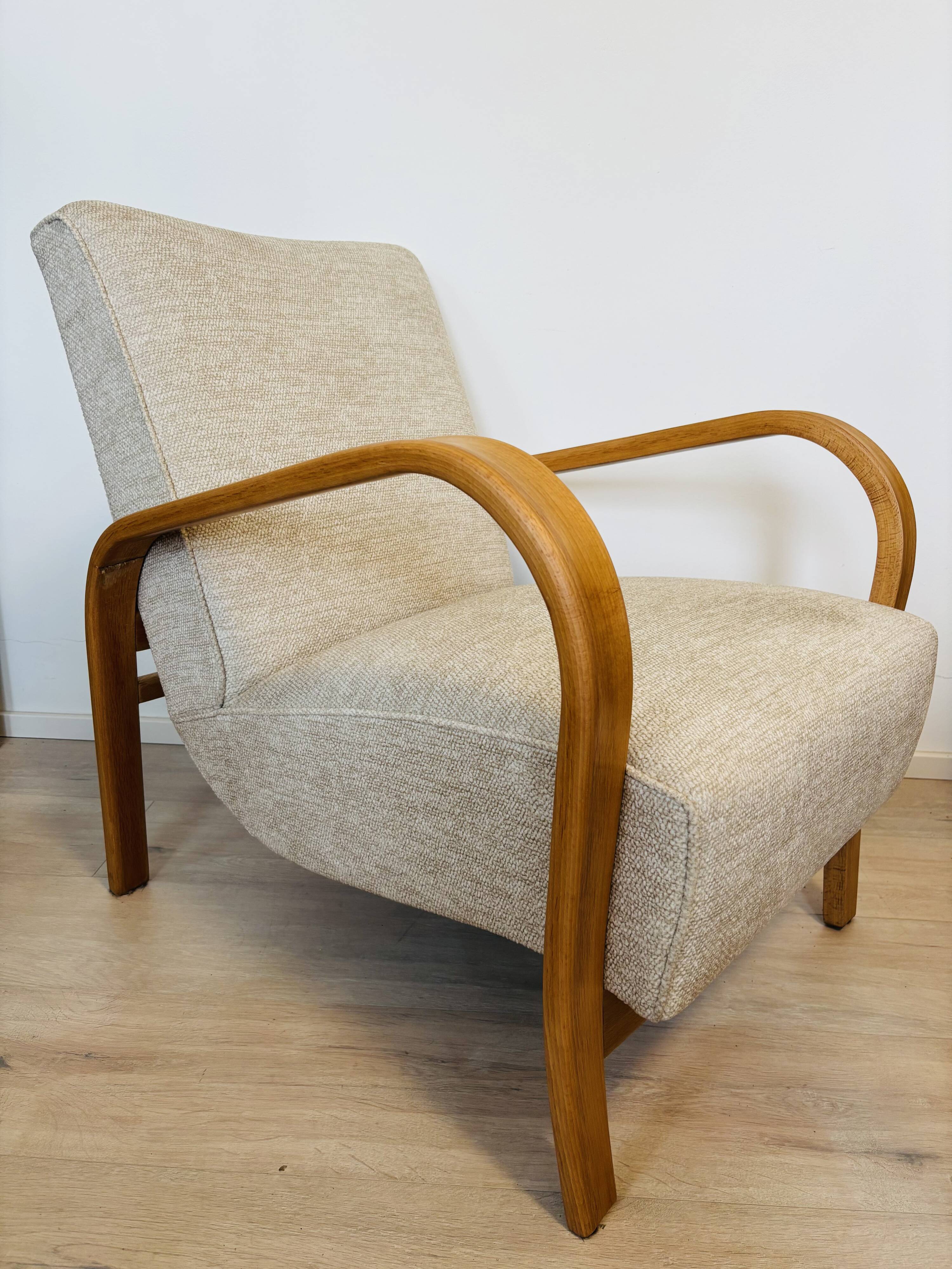 Art Deco Lounge Arm Chair by A. Kropacek & K. Kozelka,1960’s
