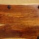 Solid wood and wrought iron table