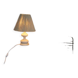 White wood lamp with rope shade