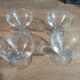 Coupes à champagne dessert verre ciselé grappe raisins, lot de 4