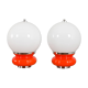 Paire de lampes de table italiennes en verre de Murano Mazzega de style Space Age