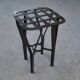 Wrought iron and woven metal stool, France, 1950s