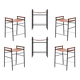 Set of 6 bar stools "Repose", natural beige seat
