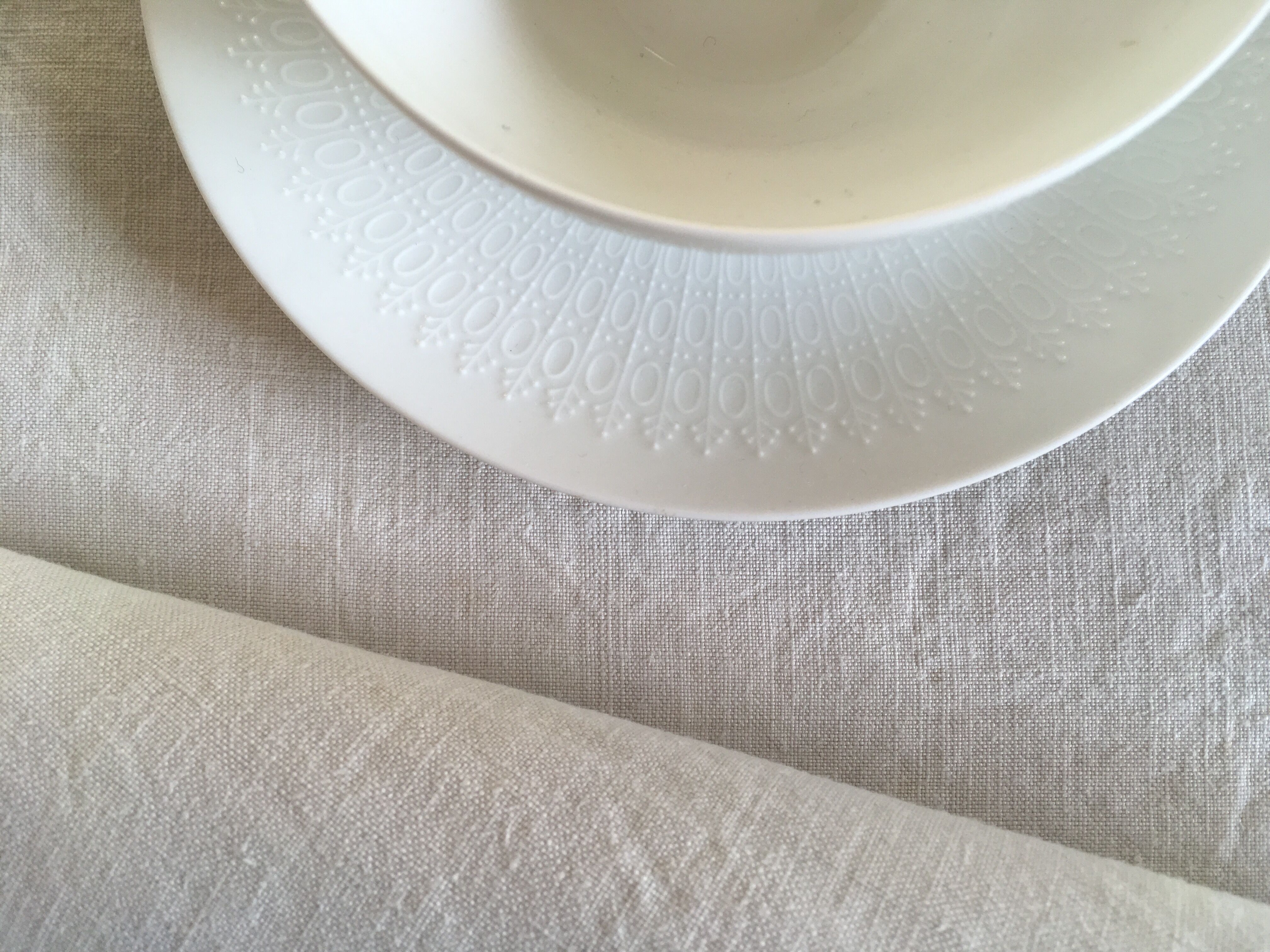 19th Raw linen tablecloth length 290 cm