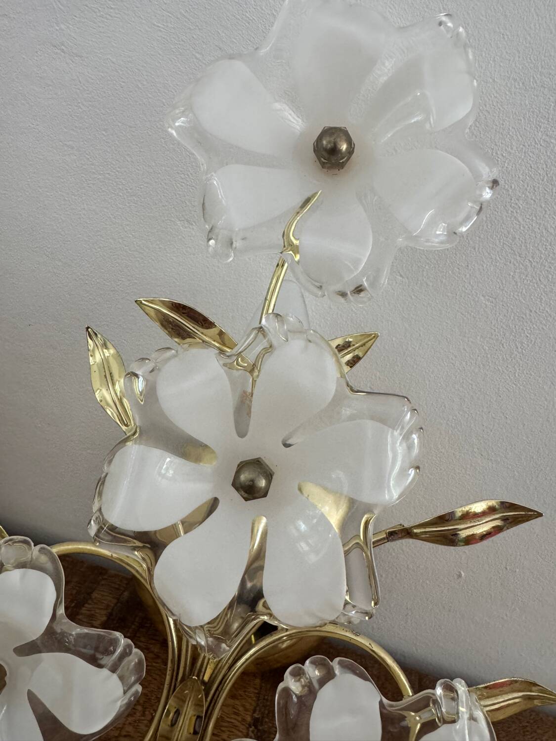 Set of Murano flower wall sconces