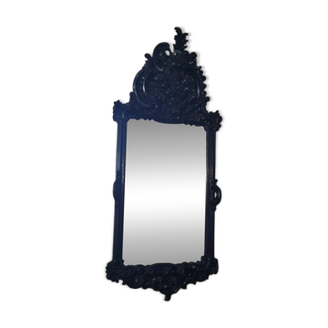 Mirror with carved wooden pediment, late 19th century