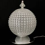 Pair of large 38 cm molded glass lamps, 1960