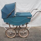 Ancienne poussette landau poupée avec roues