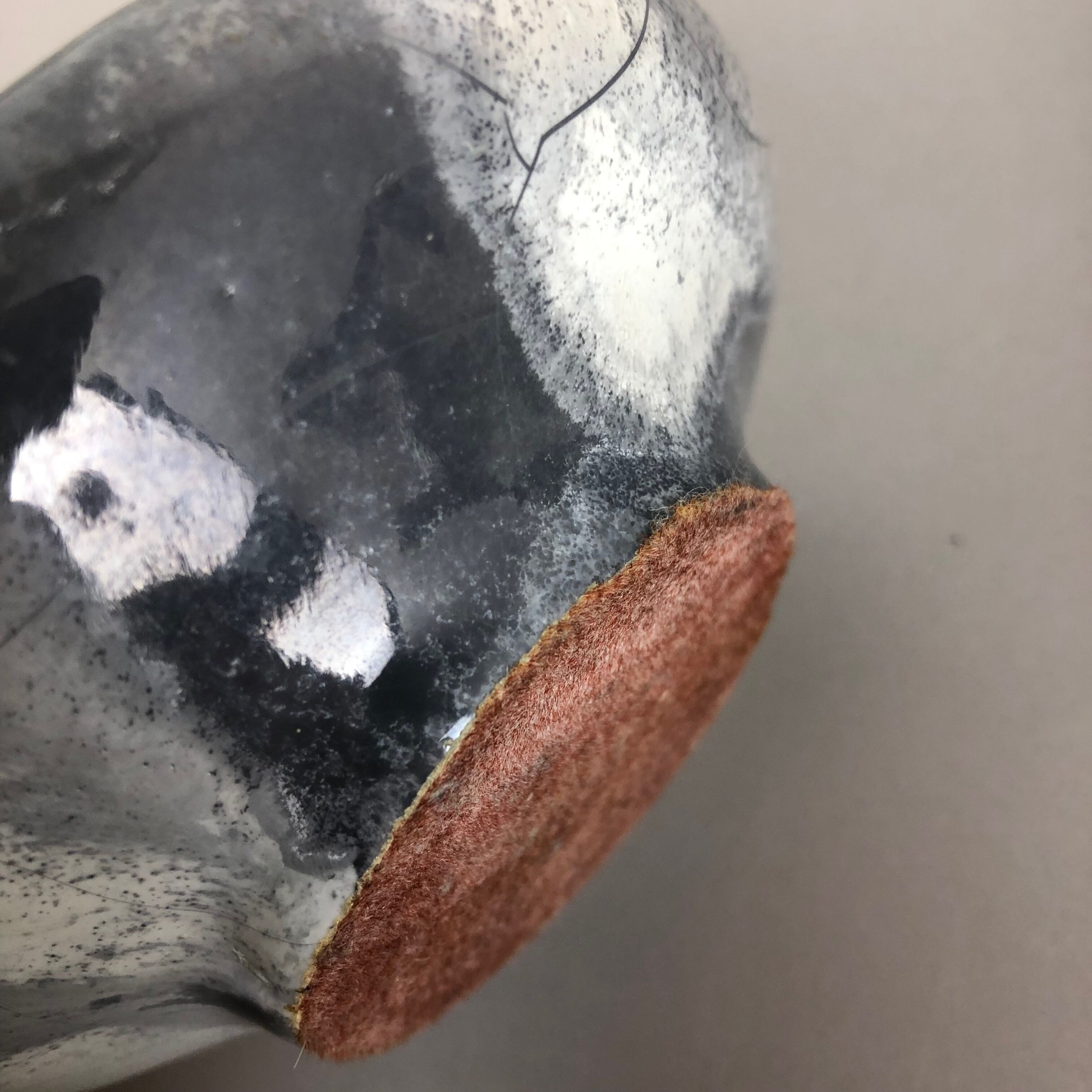 Set of 3 grey ceramic studio pottery vase objects by Otto Keramik, Germany 1980s