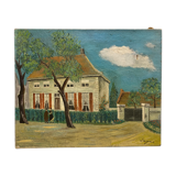 Oil on vintage canvas