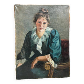 Portrait of a young woman circa 1890 - 1900