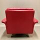 Fauteuil cuir rouge design 1950