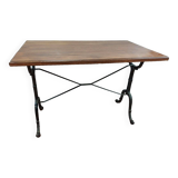 oak coffee table and cast iron base