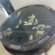 Chinese decorative table – black lacquer, jade and mother-of-pearl inlays