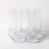 Set of 5 Mid-century Clear Crystal Tumblers / Italy / 1980s