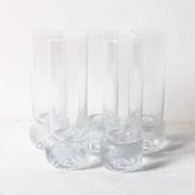 Set of 5 Mid-century Clear Crystal Tumblers / Italy / 1980s