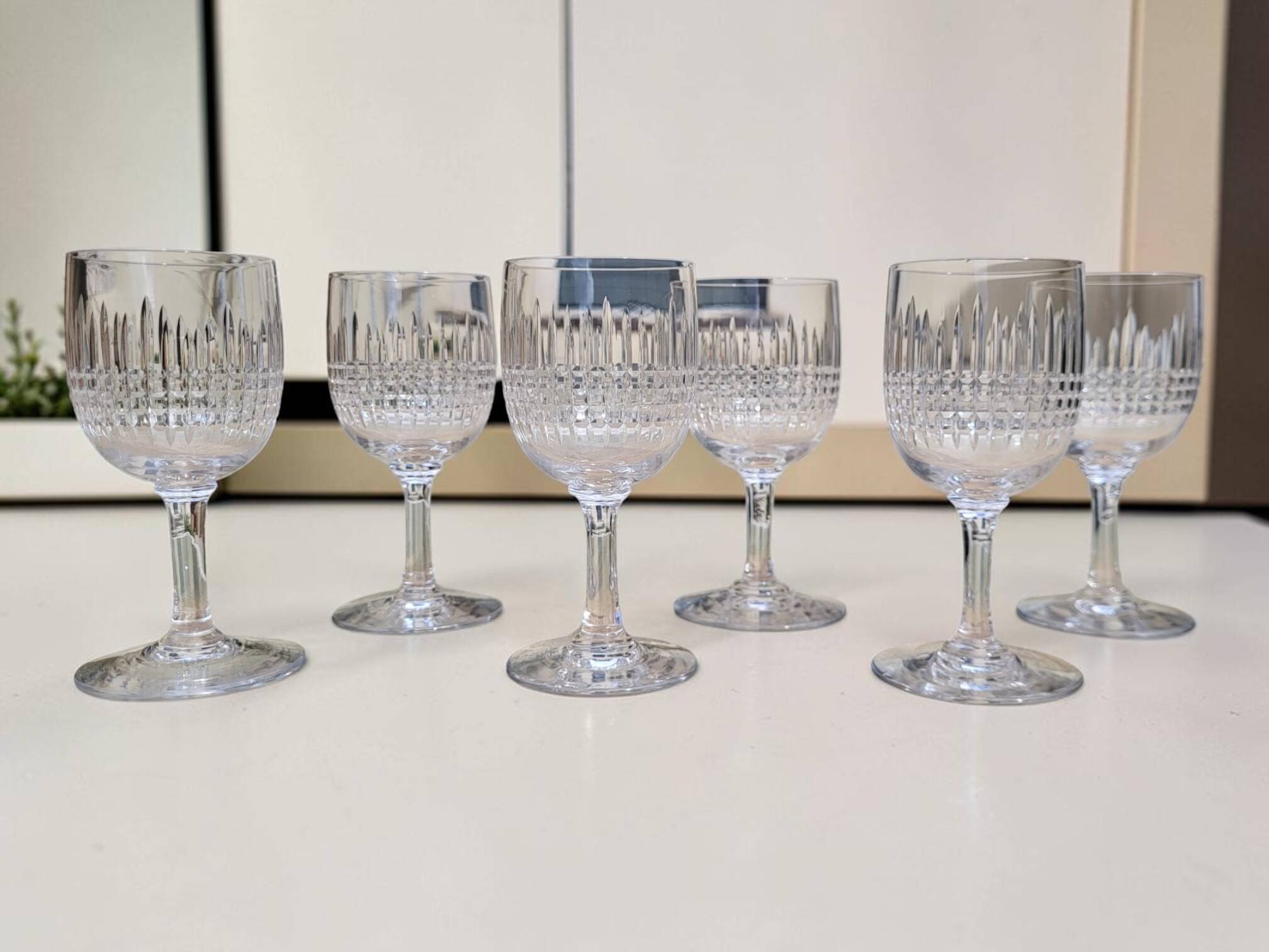 6 verres à vin cuit - porto en cristal Baccarat / Nancy