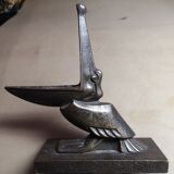 Wrought iron paperweight by E. Brandt in the shape of a pelican