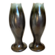 Pair of flamed ceramic vases Thulin Made in Belgium