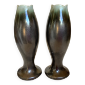 Paire de vases céramique flammée Thulin Made in Belgium