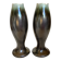 Pair of flamed ceramic vases Thulin Made in Belgium